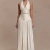 Makena Gathered Midi Skirt – Opal White
