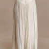 Makena Gathered Midi Skirt – Opal White