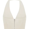 Makena Gathered V Neck Top – Opal White Makena Gathered V Neck Top – Opal White