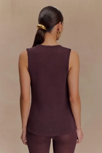 Malani Knit Top With Hardware – Chocolate