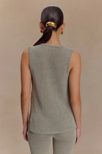 Malani Knit Top With Hardware – Sage