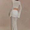 Mania Crochet Maxi Skirt With Hardware – Ivory