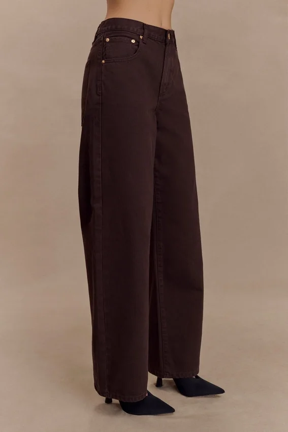 Mannon Mid Rise Denim Jeans – Chocolate Mannon Mid Rise Denim Jeans – Chocolate