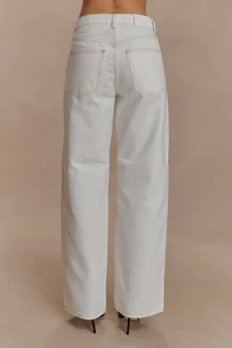 Mannon Mid Rise Denim Jeans – White