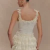 Margaret Lace Ruffle Mini Skort – Cream Margaret Lace Ruffle Mini Skort – Cream