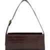 Maria Faux Leather Crocodile Shoulder Bag – Chocolate