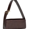 Maria Faux Leather Crocodile Shoulder Bag – Chocolate