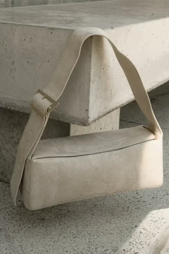 Maria Faux Suede Shoulder Bag – Stone