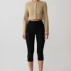 Marielle Button Up Cropped Jacket – Taupe
