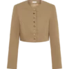 Marielle Button Up Cropped Jacket – Taupe