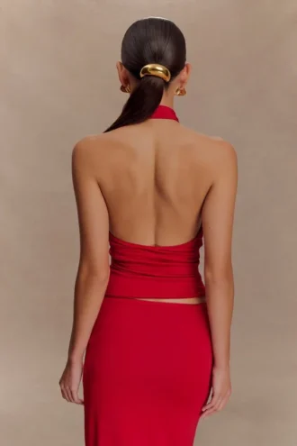 Mariposa Slinky Halter Top – Red