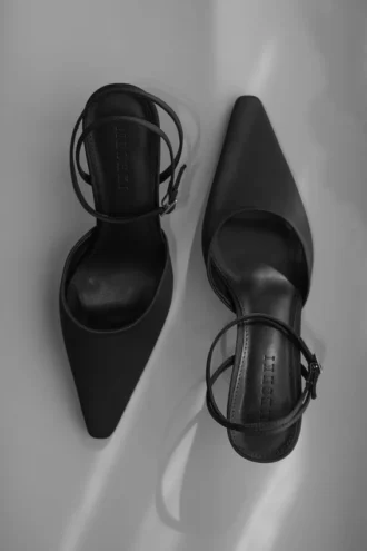 Marley Satin Pointed Heel – Black