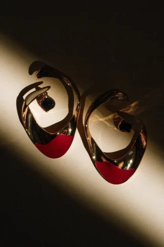 Marna Large Hoop Earrings With Stones – Gold