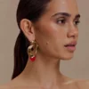 Marna Large Hoop Earrings With Stones – Gold