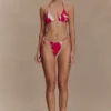 Marquise Bikini Top – Dragonfruit Deco Fleur Print