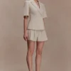 Martine Pleated Linen Short – Natural