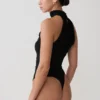 Matilda Ruched Mesh Bodysuit – Black Matilda Ruched Mesh Bodysuit – Black
