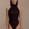 Matilda Ruched Mesh Bodysuit – Chocolate Matilda Ruched Mesh Bodysuit – Chocolate