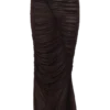 Matilda Ruched Mesh Maxi Skirt – Chocolate Matilda Ruched Mesh Maxi Skirt – Chocolate