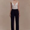 Maude Crepe Straight Leg Pants – Black