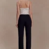 Maude Crepe Straight Leg Pants – Black