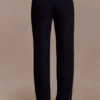 Maude Crepe Straight Leg Pants – Black