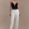 Maude Crepe Straight Leg Pants – Ivory