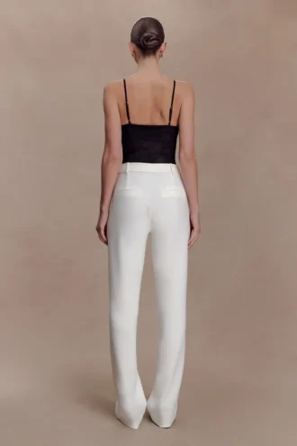 Maude Crepe Straight Leg Pants – Ivory