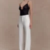 Maude Crepe Straight Leg Pants – Ivory