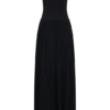 Maureen Cotton Shirring Maxi Dress – Black