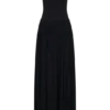 Maureen Cotton Shirring Maxi Dress – Black