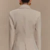 Max Cinched Waist Blazer – Ivory Stone Max Cinched Waist Blazer – Ivory Stone