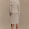 Max Cinched Waist Blazer – Ivory Stone Max Cinched Waist Blazer – Ivory Stone