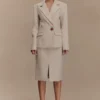 Max Cinched Waist Blazer – Ivory Stone Max Cinched Waist Blazer – Ivory Stone