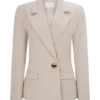 Max Cinched Waist Blazer – Ivory Stone Max Cinched Waist Blazer – Ivory Stone
