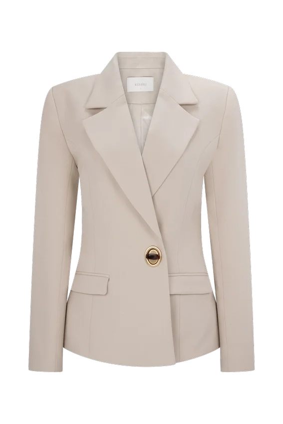 Max Cinched Waist Blazer – Ivory Stone Max Cinched Waist Blazer – Ivory Stone