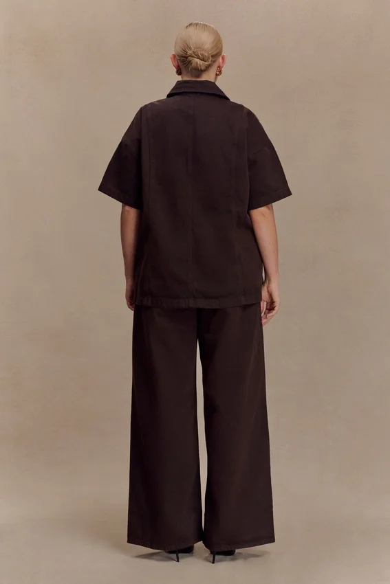 Maya Oversized Denim Shirt – Chocolate Maya Oversized Denim Shirt – Chocolate