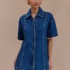 Maya Oversized Denim Shirt – Dark Blue Maya Oversized Denim Shirt – Dark Blue