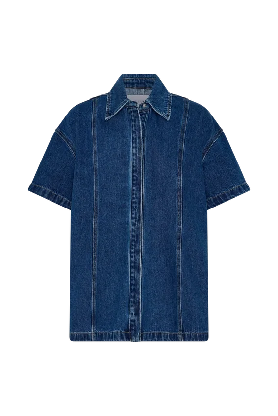 Maya Oversized Denim Shirt – Dark Blue Maya Oversized Denim Shirt – Dark Blue