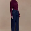Kirralee Straight Leg Cuffed Jeans – Indigo Blue