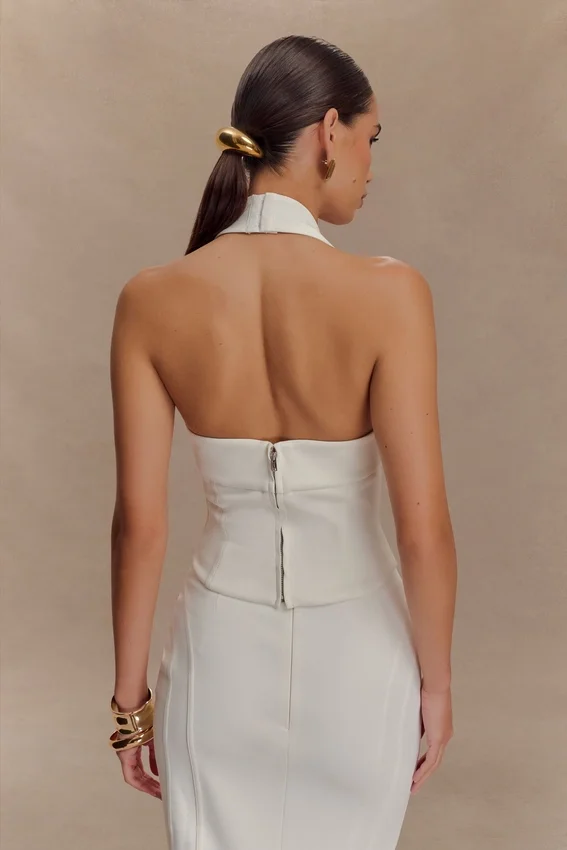 Meadow Corset Halter Top – White Meadow Corset Halter Top – White