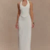 Alma High Waist Maxi Skirt – White
