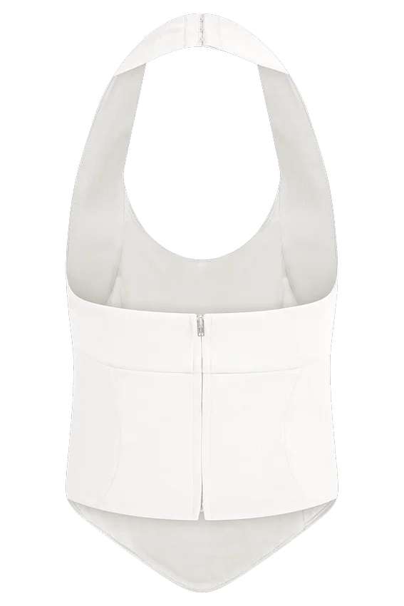 Meadow Corset Halter Top – White Meadow Corset Halter Top – White