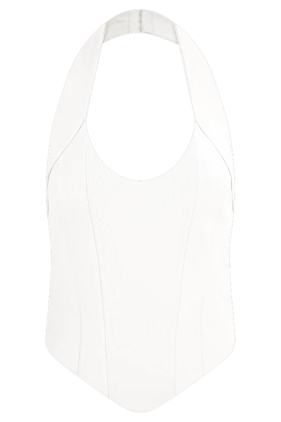 Meadow Corset Halter Top – White Meadow Corset Halter Top – White