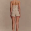 Meadow Denim Corset Halter Top – Stone Wash