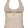 Meadow Denim Corset Halter Top – Stone Wash