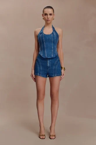 Meadow Denim Shorts – Dark Blue