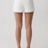 Melody Linen Short With Lace – White Melody Linen Short With Lace – White