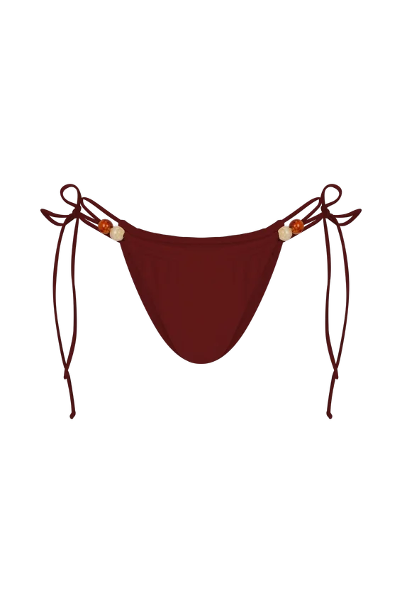 Memphis Beaded Bikini Bottom – Wine Memphis Beaded Bikini Bottom – Wine