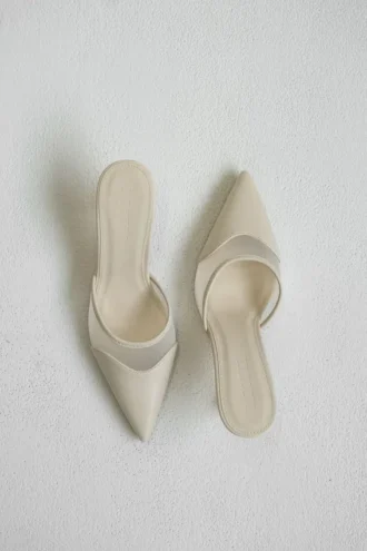 Micah Mesh Pointed Heel – Ivory Micah Mesh Pointed Heel – Ivory